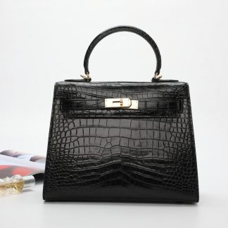 Embossed Grain Top-Handle Bag - front view