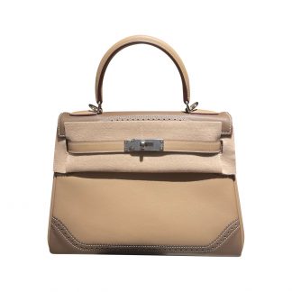 Hand-Stitched Lace Shoulder Bag - front view