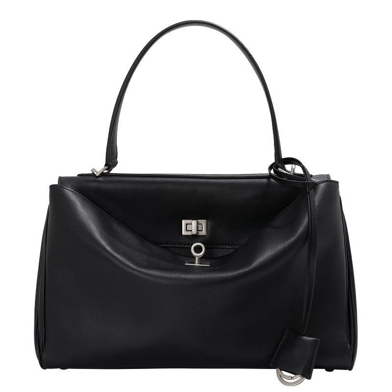 Sculpted Leather Commuter Bag - front view