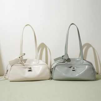 Small Square Leather Crossbody - front view